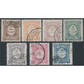PORTUGAL - 1904 5R to 100R Postage Dues set of 7, used – Michel # P7-P13