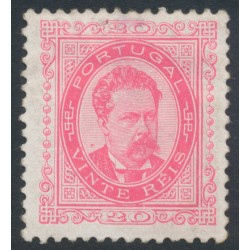 PORTUGAL - 1882 20R carmine King Luis I, perf. 11½, MH – Michel # 62