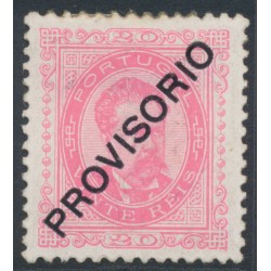 PORTUGAL - 1882 20R carmine King Luis I, o/p PROVISORIO, MH – Michel # 83