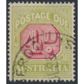 AUSTRALIA - 1922 4d carmine/pale green Postage Due, perf. 14, used – SG # D96