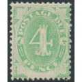 AUSTRALIA - 1902 4d emerald Postage Due, blank base, inverted watermark, MH – SG # D5
