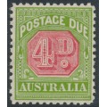 AUSTRALIA - 1934 4d red/yellowish green Postage Due, CofA watermark, perf. 11, MNH – SG # D109