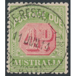 AUSTRALIA - 1909 4d rosine/yellow Postage Due, crown A watermark, used – SG # D67