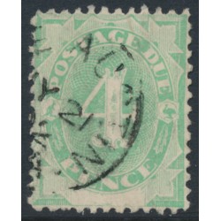 AUSTRALIA - 1902 4d emerald Postage Due, blank base, perf. 12:11½, upright watermark, used – SG # D5w