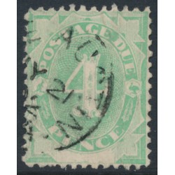 AUSTRALIA - 1902 4d emerald Postage Due, blank base, perf. 12:11½, used – SG # D5w
