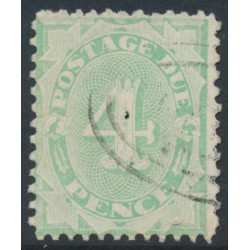 AUSTRALIA - 1907 4d green Postage Due, perf. 12:11, crown A watermark, used – SG # D49