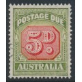 AUSTRALIA - 1948 5d red/deep yellow-green Postage Due, perf. 14½:14, CofA watermark, used – SG # D124