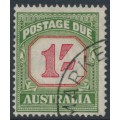 AUSTRALIA - 1954 1/- carmine/deep green Postage Due, CofA watermark, used – SG # D129a