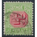 AUSTRALIA - 1914 ½d rose-red/green Postage Due, perf. 11:11, sideways crown A watermark, used – SG # D77a