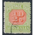 AUSTRALIA - 1913 ½d scarlet/pale yellow-green Postage Due, perf. 12½:12½, crown A watermark, used – SG # D76