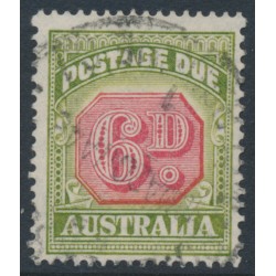 AUSTRALIA - 1938 6d carmine/green Postage Due, original die, CofA wmk, used – SG # D117