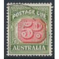 AUSTRALIA - 1958 5d carmine/deep green Postage Due, die I, no watermark, used – SG # D136