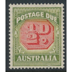 AUSTRALIA - 1938 ½d carmine/green Postage Due, ‘scratch through value tablet’, MH – ACSC # D122C(VP)qa