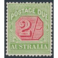 AUSTRALIA - 1909 2/- rose-red/green Postage Due, perf. 12½:12, crown A watermark, MH – SG # D70