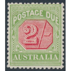 AUSTRALIA - 1909 2/- rose-red/green Postage Due, perf. 12½:12, crown A watermark, MH – SG # D70