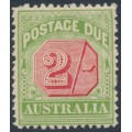 AUSTRALIA - 1909 2/- rose-red/green Postage Due, perf. 12½:12, crown A watermark, MH – SG # D70