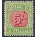 AUSTRALIA - 1909 5/- rose-red/green Postage Due, perf. 12½:12, crown A watermark, MH – SG # D71