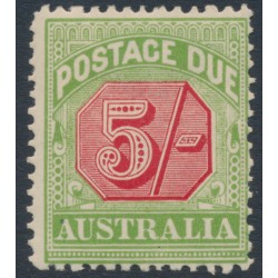 AUSTRALIA - 1909 5/- rose-red/green Postage Due, perf. 12:12½, crown A watermark, MH – SG # D71