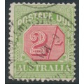 AUSTRALIA - 1909 2/- rose-red/green Postage Due, perf. 12½:12, crown A watermark, used – SG # D70