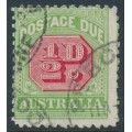 AUSTRALIA - 1914 ½d rose-red/green Postage Due, upright crown A watermark, used – SG # D77