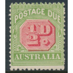 AUSTRALIA - 1909 ½d rose-red/green Postage Due, perf. 12½:12, crown A watermark, MH – SG # D63