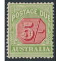 AUSTRALIA - 1909 5/- rose-red/green Postage Due, perf. 12:12½, crown A watermark, MH – SG # D71
