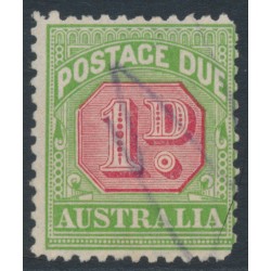 AUSTRALIA - 1914 1d rose-red/green Postage Due, inverted watermark, used – SG # D78w