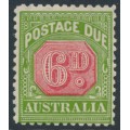 AUSTRALIA - 1936 6d red/green Postage Due, CofA watermark, perf. 11, MH – SG # D110