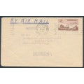AUSTRALIA - 1955 2/- red-brown Cobb & Co on an airmail cover to Germany – ACSC # 327