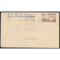 AUSTRALIA - 1955 2/- red-brown Cobb & Co on an airmail cover to Germany – ACSC # 327