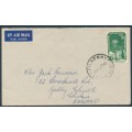 AUSTRALIA - 1960 2/3 green AAT Penguins on an airmail cover to the UK – ACSC # AAT6