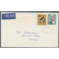 AUSTRALIA - 1967 10c Fish + 15c Bird on cover to Norway – ACSC # 453 + 455