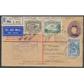 AUSTRALIA - 1931 5d on 4½d KGV postal stationery sent to UK – ACSC # RE24A