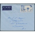 AUSTRALIA / AAT - 1957 2/- blue Map definitive on a cover to England – ACSC # AAT1