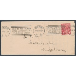 AUSTRALIA - 1918 1d red KGV Head (G73), perf. OS on folded letter – ACSC # 72Pbb