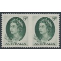 AUSTRALIA - 1964 5d green QEII definitive pair, imperf between, MNH – SG # 354b