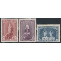 AUSTRALIA - 1938 5/- to £1 Robes set of 3 on thick paper, MH – SG # 176-178