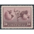 AUSTRALIA - 1934 1/6 dull purple Hermes airmail, no watermark, perf. 11, MH – SG # 153