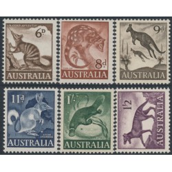 AUSTRALIA - 1959-1962 6d to 1/2 Australian Animals set of 6, MNH – SG # 316-321