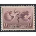 AUSTRALIA - 1934 1/6 dull purple Hermes airmail, no watermark, perf. 11, MH – SG # 153