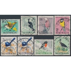 AUSTRALIA - 1964-1965 6d to 3/- Native Birds set of 8, used – SG # 363-369 + 367a