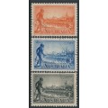 AUSTRALIA - 1934 2d to 1/- Centenary of Victoria set of 3 perf. 10½, CTO – SG # 147-149