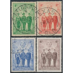 AUSTRALIA - 1940 1d to 6d Australian Imperial Forces set of 4, used – SG # 196-199