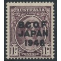 AUSTRALIA - 1946 1d purple-brown Queen Elizabeth overprinted BCOF, MNH – SG # J2