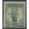 AUSTRALIA - 1946 1/- dull green Lyrebird overprinted BCOF, used – SG # J5