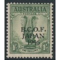 AUSTRALIA - 1946 1/- dull green Lyrebird overprinted BCOF, MNH – SG # J5