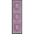 AUSTRALIA - 1942 2d purple King George VI definitive, coil perf. strip of 3, MH – SG # 185a