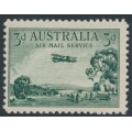 AUSTRALIA - 1929 3d green Airmail (vertical mesh paper), MNH – ACSC # 134