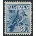 AUSTRALIA - 1928 3d blue Kookaburra, mint never hinged – SG # 106