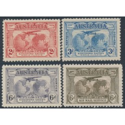 AUSTRALIA - 1931 2d to 6d Kingsford Smith Airmail set of 4, MH – SG # 121-123 + 139